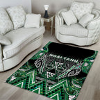 Aotearoa Ngai Tahu Area Rug Maori Tribal Dark Green Paua Shell Pattern