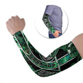 Aotearoa Ngai Tahu Arm Sleeves Maori Tribal Dark Green Paua Shell Pattern