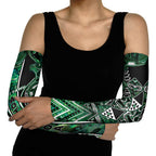 Aotearoa Ngai Tahu Arm Sleeves Maori Tribal Dark Green Paua Shell Pattern