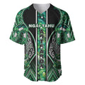 Aotearoa Ngai Tahu Baseball Jersey Maori Tribal Dark Green Paua Shell Pattern