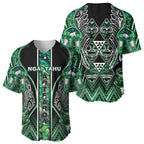Aotearoa Ngai Tahu Baseball Jersey Maori Tribal Dark Green Paua Shell Pattern