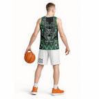 Aotearoa Ngai Tahu Basketball Jersey Maori Tribal Dark Green Paua Shell Pattern