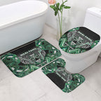 Aotearoa Ngai Tahu Bathroom Set Maori Tribal Dark Green Paua Shell Pattern