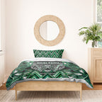 Aotearoa Ngai Tahu Bedding Set Maori Tribal Dark Green Paua Shell Pattern