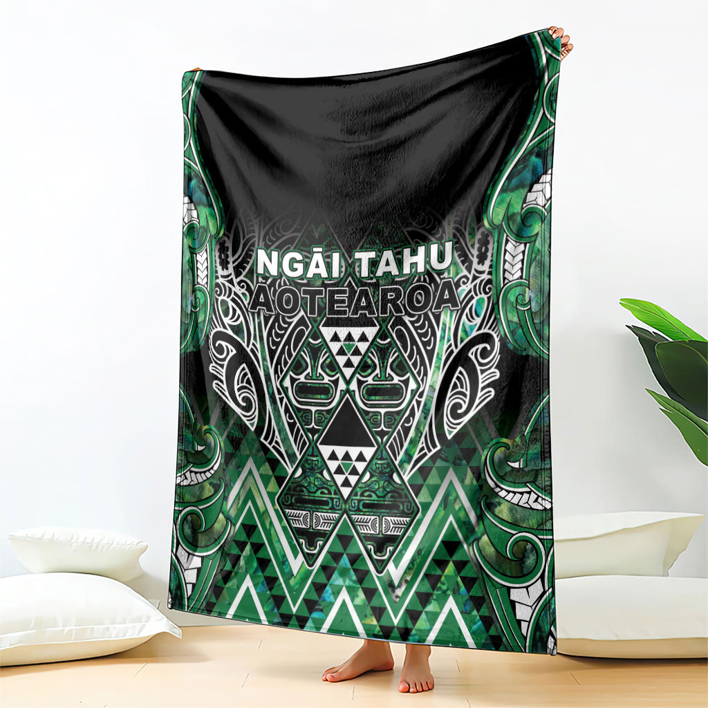 Aotearoa Ngai Tahu Blanket Maori Tribal Dark Green Paua Shell Pattern