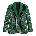 Aotearoa Ngai Tahu Blazer Maori Tribal Dark Green Paua Shell Pattern