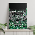 Aotearoa Ngai Tahu Canvas Wall Art Maori Tribal Dark Green Paua Shell Pattern