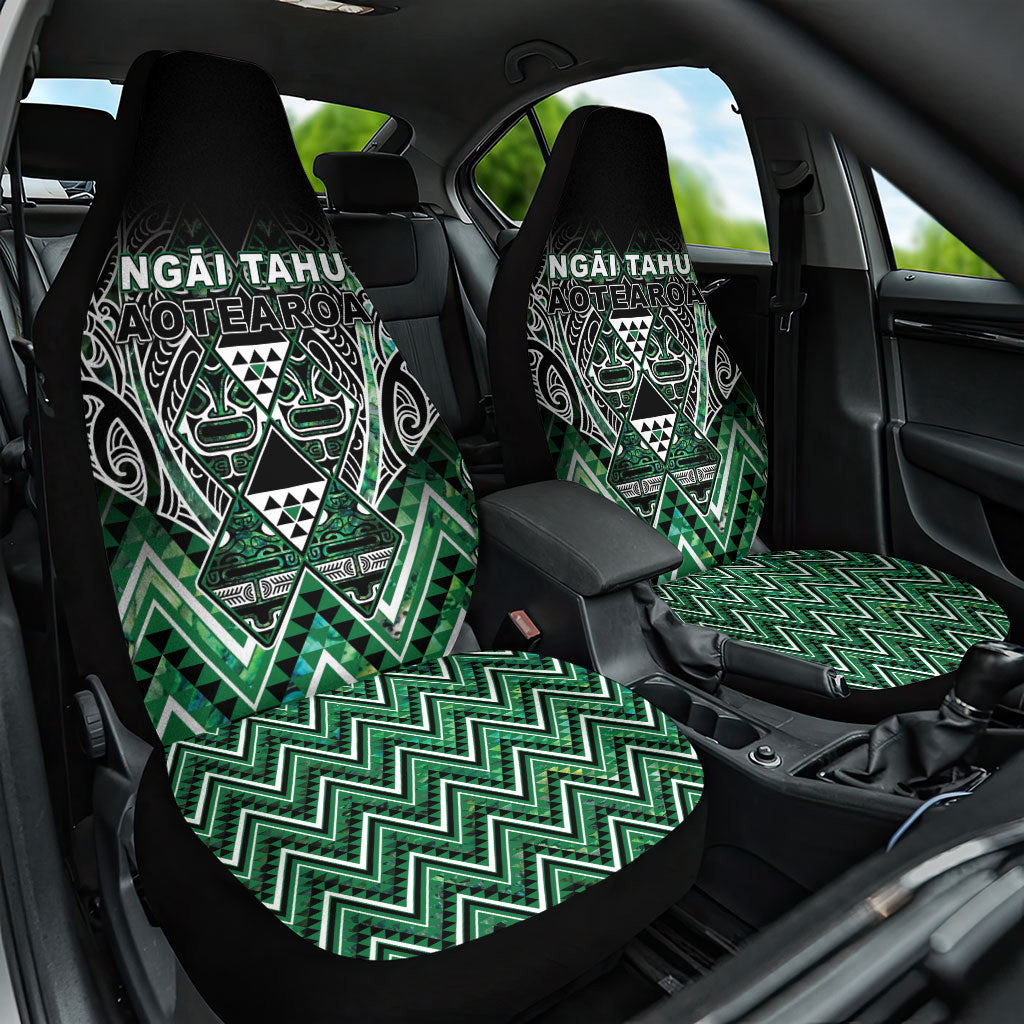 Aotearoa Ngai Tahu Car Seat Cover Maori Tribal Dark Green Paua Shell Pattern