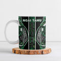 Aotearoa Ngai Tahu Ceramic Mug Maori Tribal Dark Green Paua Shell Pattern