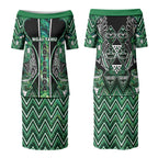 Aotearoa Ngai Tahu Couples Matching Puletasi and Hawaiian Shirt Maori Tribal Dark Green Paua Shell Pattern