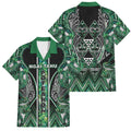 Aotearoa Ngai Tahu Family Matching Long Sleeve Bodycon Dress and Hawaiian Shirt Maori Tribal Dark Green Paua Shell Pattern