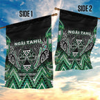 Aotearoa Ngai Tahu Garden Flag Maori Tribal Dark Green Paua Shell Pattern