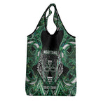 Aotearoa Ngai Tahu Grocery Bag Maori Tribal Dark Green Paua Shell Pattern