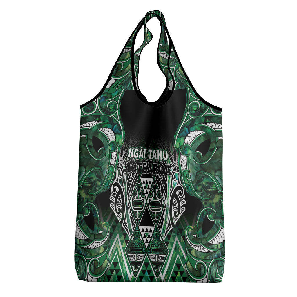 Aotearoa Ngai Tahu Grocery Bag Maori Tribal Dark Green Paua Shell Pattern