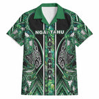 Aotearoa Ngai Tahu Hawaiian Shirt Maori Tribal Dark Green Paua Shell Pattern