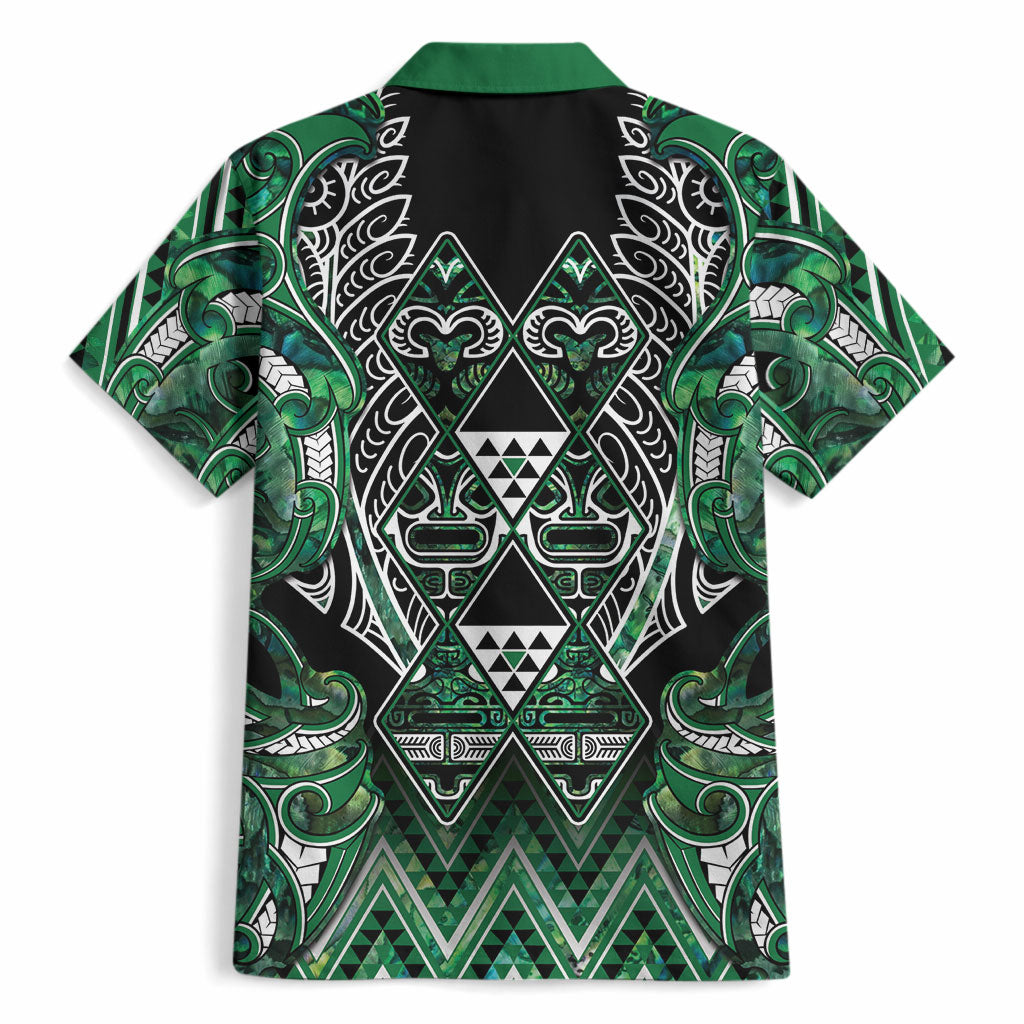Aotearoa Ngai Tahu Hawaiian Shirt Maori Tribal Dark Green Paua Shell Pattern