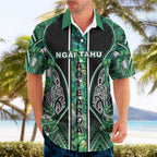 Aotearoa Ngai Tahu Hawaiian Shirt Maori Tribal Dark Green Paua Shell Pattern