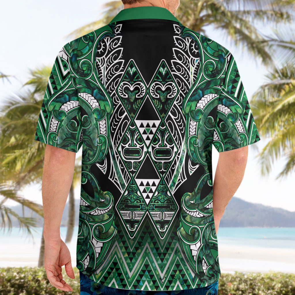 Aotearoa Ngai Tahu Hawaiian Shirt Maori Tribal Dark Green Paua Shell Pattern