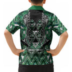 Aotearoa Ngai Tahu Hawaiian Shirt Maori Tribal Dark Green Paua Shell Pattern