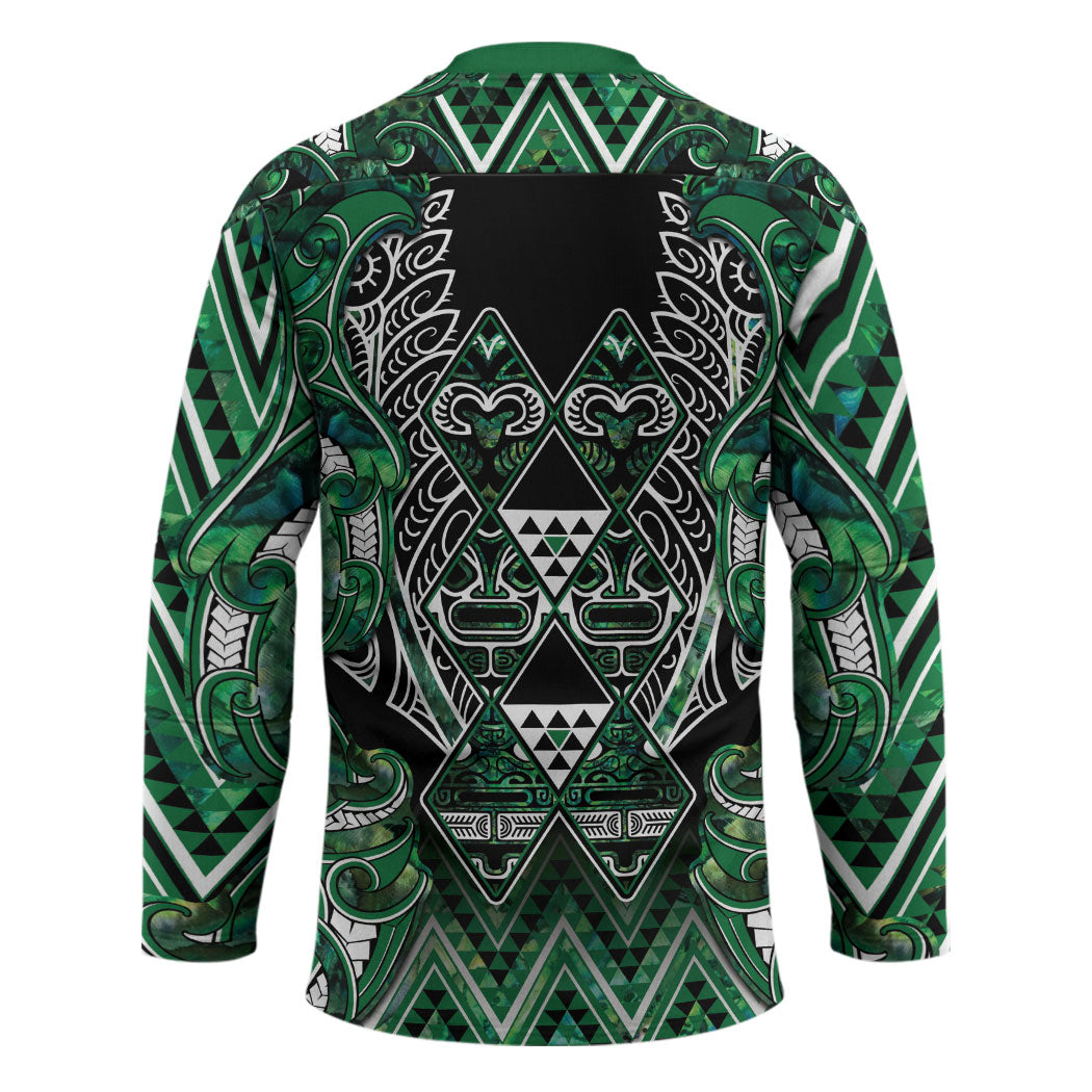 Aotearoa Ngai Tahu Hockey Jersey Maori Tribal Dark Green Paua Shell Pattern