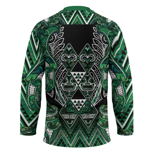 Aotearoa Ngai Tahu Hockey Jersey Maori Tribal Dark Green Paua Shell Pattern