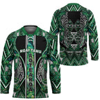Aotearoa Ngai Tahu Hockey Jersey Maori Tribal Dark Green Paua Shell Pattern