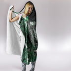Aotearoa Ngai Tahu Hooded Blanket Maori Tribal Dark Green Paua Shell Pattern