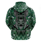 Aotearoa Ngai Tahu Hoodie Maori Tribal Dark Green Paua Shell Pattern