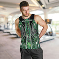 Aotearoa Ngai Tahu Men Tank Top Maori Tribal Dark Green Paua Shell Pattern