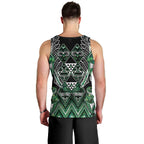 Aotearoa Ngai Tahu Men Tank Top Maori Tribal Dark Green Paua Shell Pattern