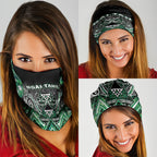 Aotearoa Ngai Tahu Neck Gaiter Maori Tribal Dark Green Paua Shell Pattern