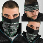 Aotearoa Ngai Tahu Neck Gaiter Maori Tribal Dark Green Paua Shell Pattern