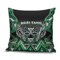 Aotearoa Ngai Tahu Pillow Cover Maori Tribal Dark Green Paua Shell Pattern
