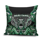 Aotearoa Ngai Tahu Pillow Cover Maori Tribal Dark Green Paua Shell Pattern