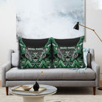 Aotearoa Ngai Tahu Pillow Cover Maori Tribal Dark Green Paua Shell Pattern