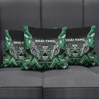 Aotearoa Ngai Tahu Pillow Cover Maori Tribal Dark Green Paua Shell Pattern