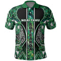 Aotearoa Ngai Tahu Polo Shirt Maori Tribal Dark Green Paua Shell Pattern