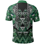 Aotearoa Ngai Tahu Polo Shirt Maori Tribal Dark Green Paua Shell Pattern