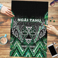 Aotearoa Ngai Tahu Puzzle Maori Tribal Dark Green Paua Shell Pattern