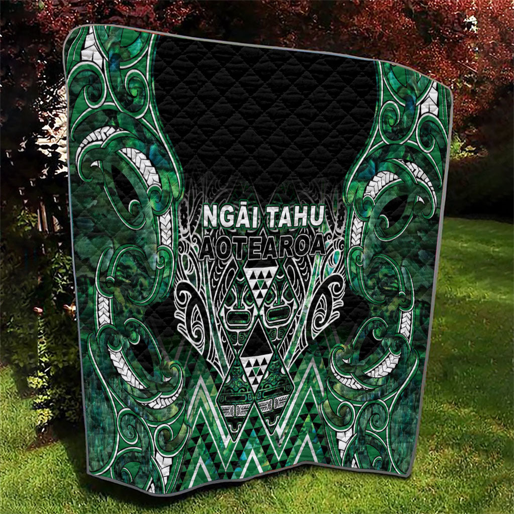 Aotearoa Ngai Tahu Quilt Maori Tribal Dark Green Paua Shell Pattern