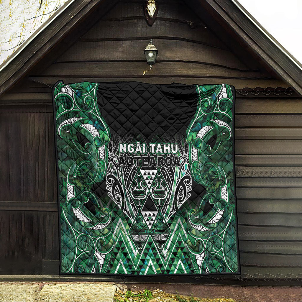 Aotearoa Ngai Tahu Quilt Maori Tribal Dark Green Paua Shell Pattern