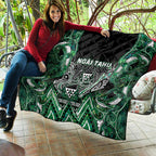 Aotearoa Ngai Tahu Quilt Maori Tribal Dark Green Paua Shell Pattern