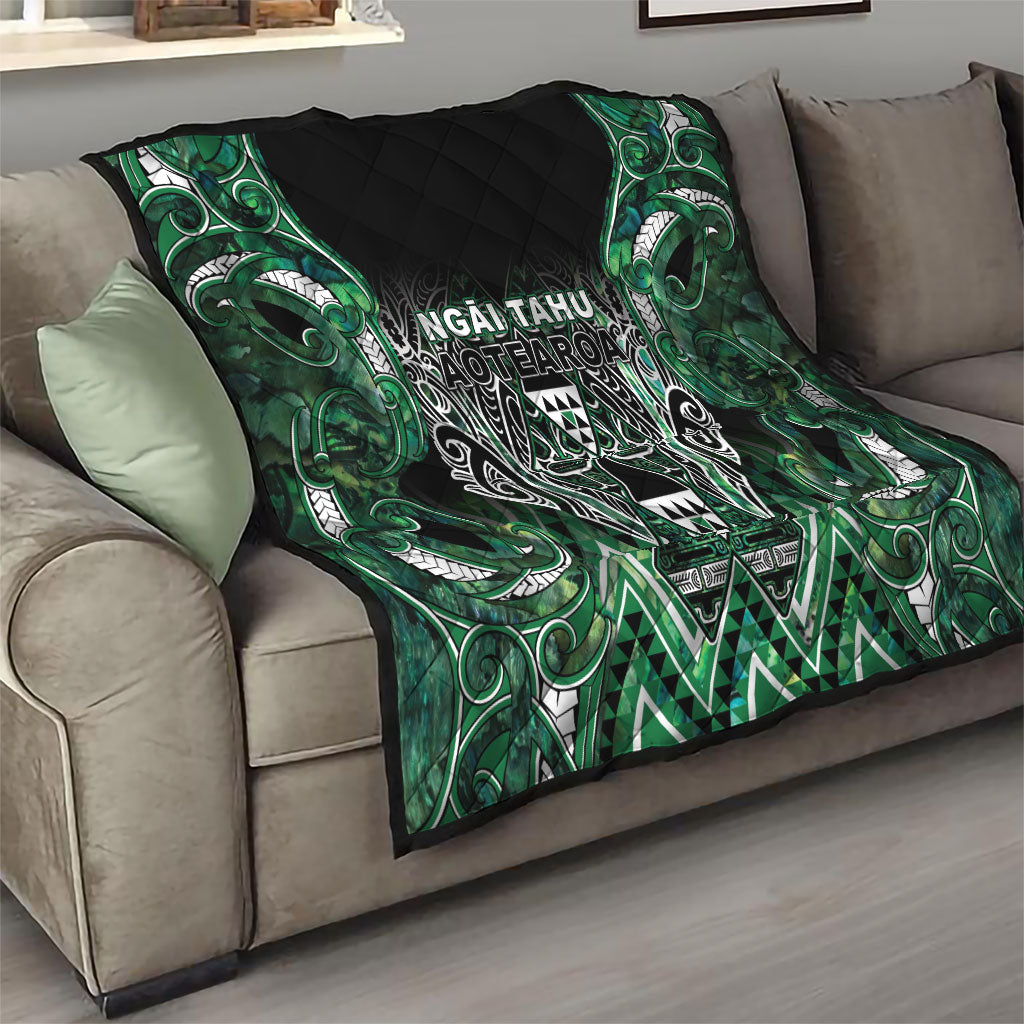 Aotearoa Ngai Tahu Quilt Maori Tribal Dark Green Paua Shell Pattern
