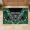 Aotearoa Ngai Tahu Rubber Doormat Maori Tribal Dark Green Paua Shell Pattern