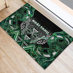 Aotearoa Ngai Tahu Rubber Doormat Maori Tribal Dark Green Paua Shell Pattern