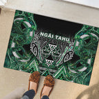 Aotearoa Ngai Tahu Rubber Doormat Maori Tribal Dark Green Paua Shell Pattern