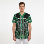 Aotearoa Ngai Tahu Scrub Top Maori Tribal Dark Green Paua Shell Pattern