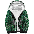 Aotearoa Ngai Tahu Sherpa Hoodie Maori Tribal Dark Green Paua Shell Pattern