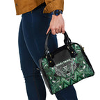 Aotearoa Ngai Tahu Shoulder Handbag Maori Tribal Dark Green Paua Shell Pattern