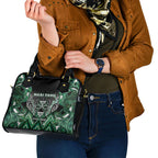 Aotearoa Ngai Tahu Shoulder Handbag Maori Tribal Dark Green Paua Shell Pattern